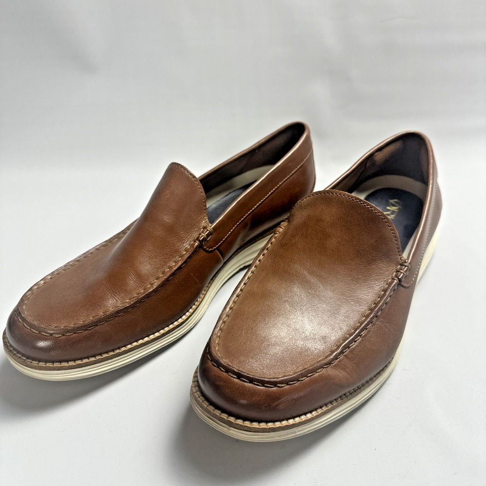 Cole Haan OriginalGrand 9.5B Brown Leather Loafers Driving Moc Preppy Comfort